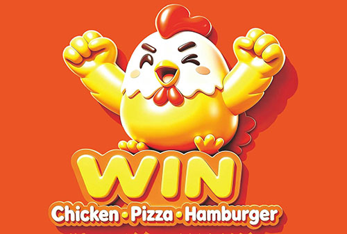 WIN chicken mascot